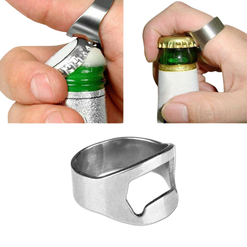 Finger Ring Bottle Opener Silver